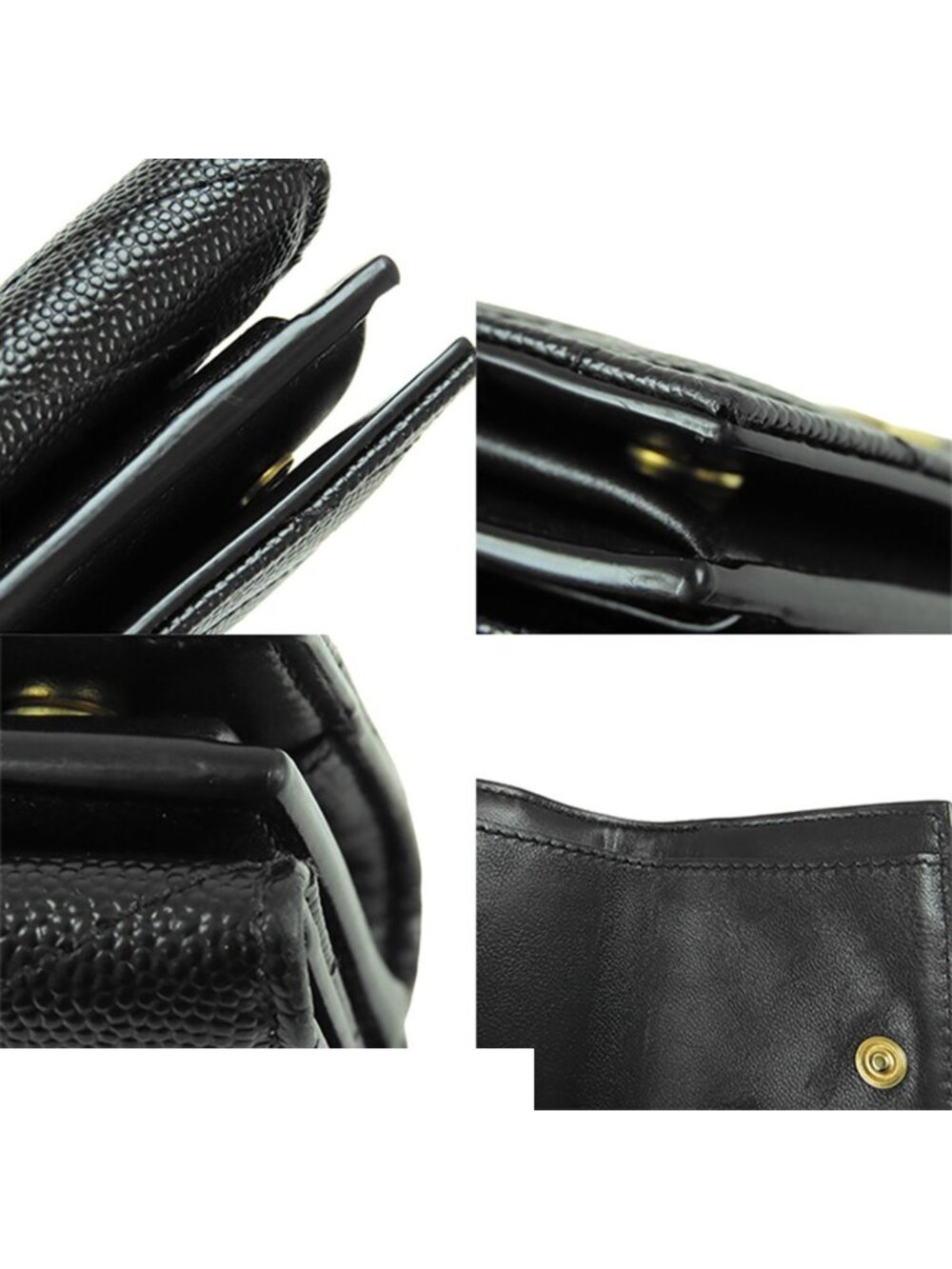 Saint Laurent Monogram Origami Tiny Wallet Black Gray Leather Cassandra Trifold - Picture 7 of 9